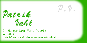 patrik vahl business card